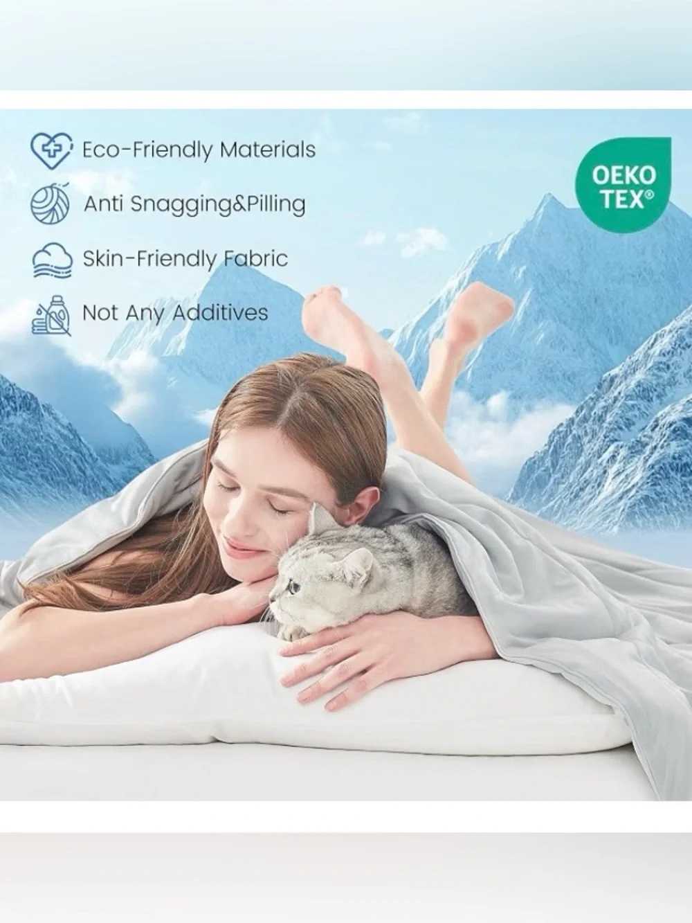 Cooling Comforter Queen Size -Cooling Blanket for Hot Sleepers, Light Grey